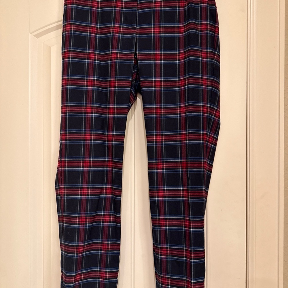 Talbots Men's Plaid Pants - Navy and Red
